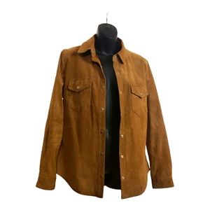 Rich Brown Faux Suede Blazer/Shirt Style Jacket